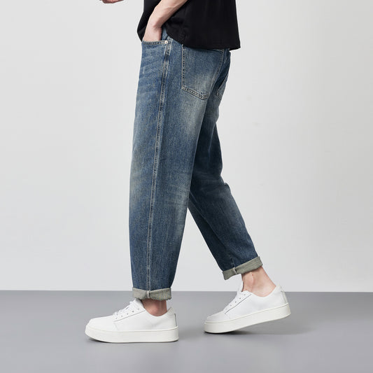 Pantalones Vaqueros Rectos Lavados Versátiles para Hombre - Image 2