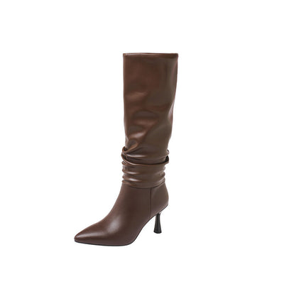 Botas Negras de Cuero Genuino Estilo Europeo y Americano para Mujer - Image 6