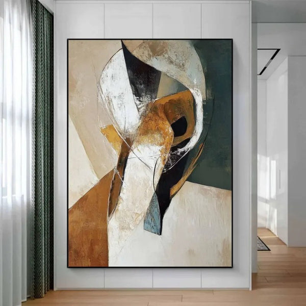 Cuadro Abstracto Wabi Sabi Pintado a Mano - Arte Minimalista Texturizado para Decoración