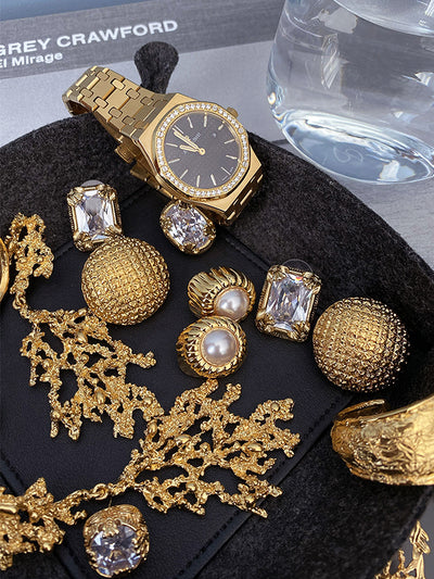 Aretes de Temperamento Retro con Gemas Biseladas para Mujer - Image 10
