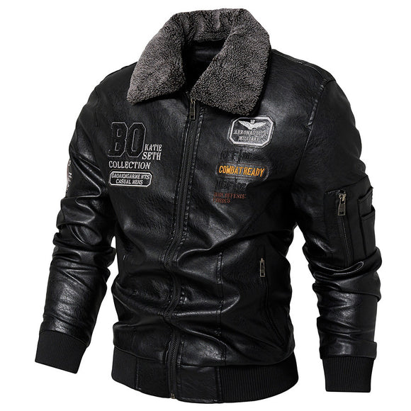 Men's Slim Fit Leather Jacket - Modern Casual Style