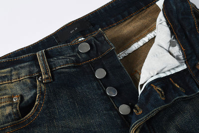 Pantalones Vaqueros Rotos Azul Oscuro para Hombre - Image 13