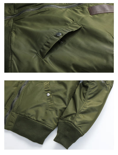 Chaqueta de Algodón con Cuello de Pelaje Grueso para Hombre - Image 8