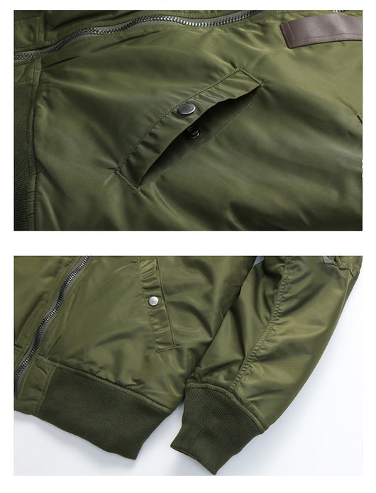 Chaqueta de Algodón con Cuello de Pelaje Grueso para Hombre - Image 8