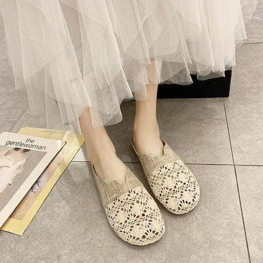 Sandalias de Lino sin Tacón con Diseño Calado - Image 12
