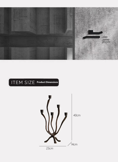 Candelabro Ramificado Negro de Múltiples Brazos - Image 7