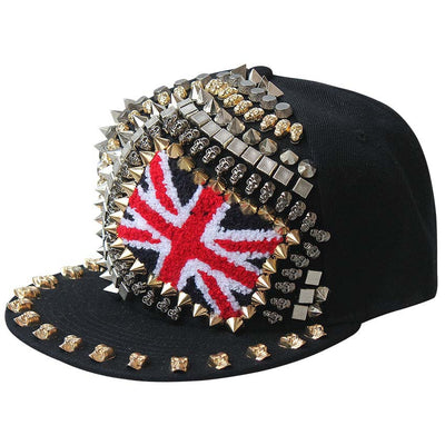 Gorra Harajuku Estilo Europeo Americano con Calavera y Remaches Cruzados - Image 9