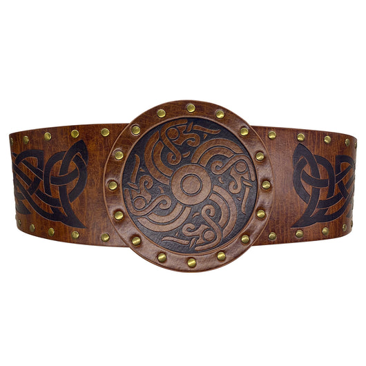 Cinturón Ancho Retro Estilo Caballero con Hebilla Medieval - Image 6
