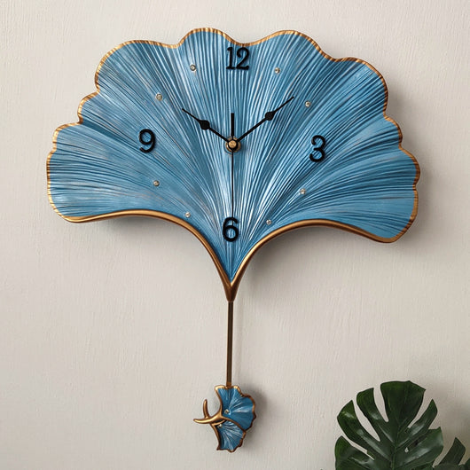 Reloj de Pared Péndulo Hoja de Ginkgo Elegante - Image 9