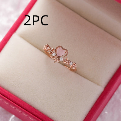 Anillo Flor de Cristal Diamante con Circonita Micro Incrustada - Diseño Abierto Ajustable - Image 25