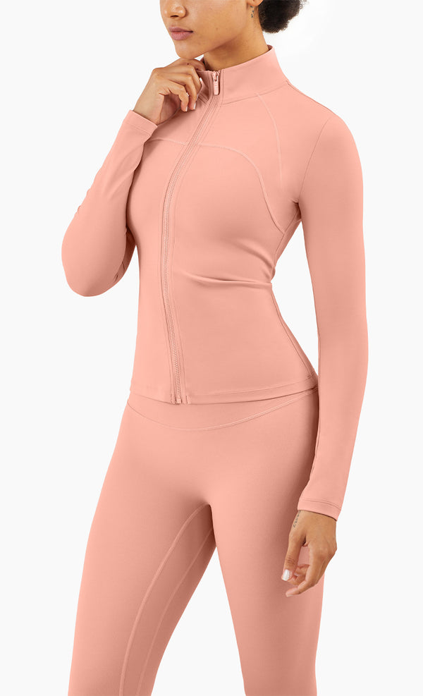 Blusa Yoga Cuello Alto Ajustada Manga Larga