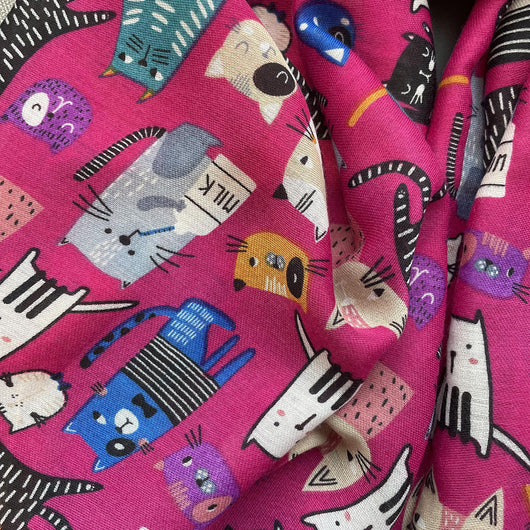 Pañuelo de Algodón y Lino con Diseño de Gata Adorable - Image 14