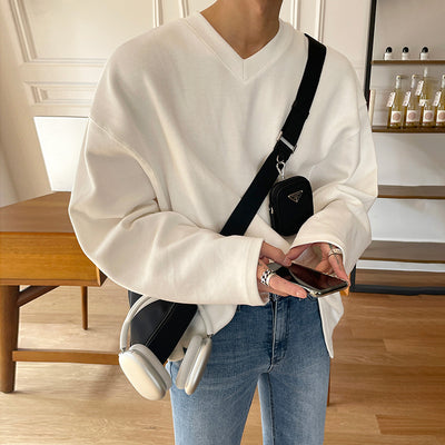Chaqueta Coreana Trendy con Camisa Interior de Cuello V para Hombre