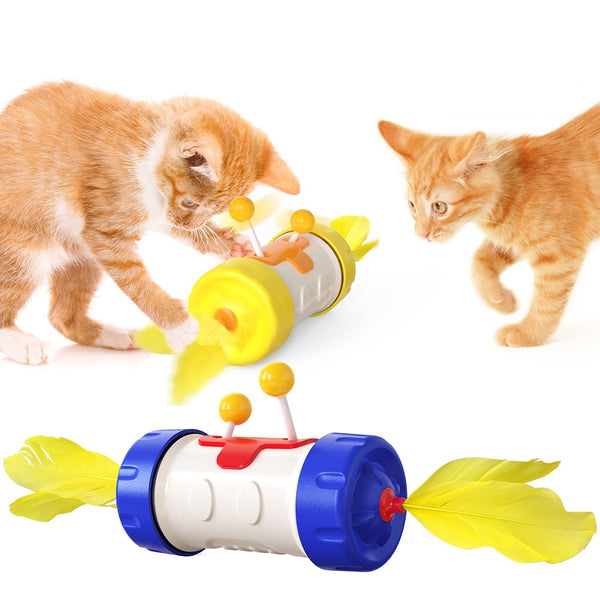 Juguete Interactivo para Gatos con Pluma y Bola Equilibrante