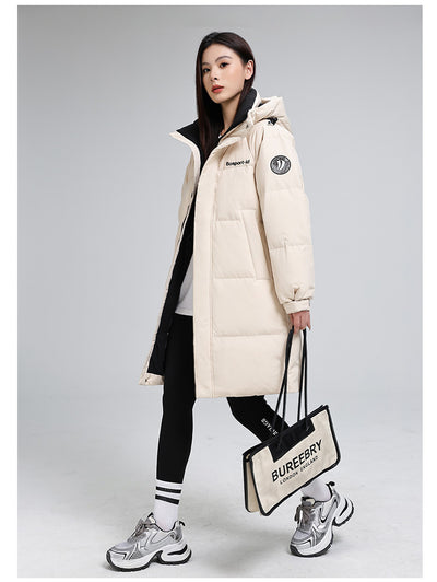 Chaqueta Acolchada Larga para Mujer Talla Grande Suelta y Cálida - Image 14