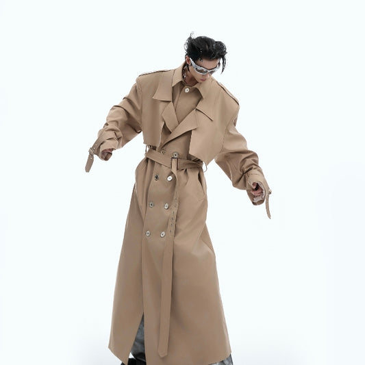 Abrigo Trench Acolchado con Hombros Superpuestos - Diseño Industrial Moderno