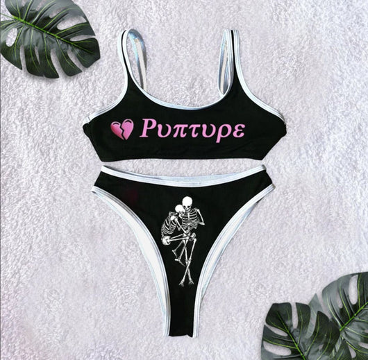 Bikini Dividido Calavera y Cielo Estrellado para Mujer - Image 2