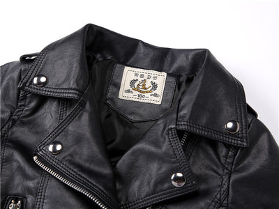 Chaqueta de Cuero Estilo Motociclista para Niños y Niñas - Image 16