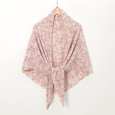 Pañuelo Cuadrado de Gasa Estampado Perla con Pliegues - Image 16