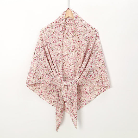 Pañuelo Cuadrado de Gasa Estampado Perla con Pliegues - Image 16