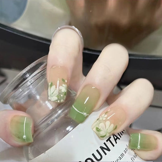 Uñas Postizas Removibles Diseño Fresa Corazón Mariposa Cortas - Image 26