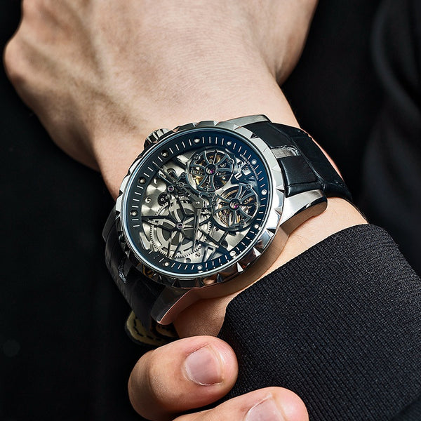 Reloj Mecánico Automático para Hombre con Diseño Calado