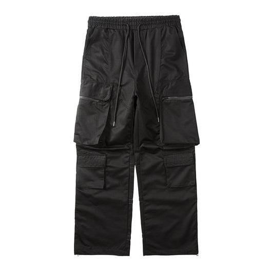 Pantalones Casuales Retro para Hombre con Bolsillos Múltiples y Cierre Lateral - Image 6