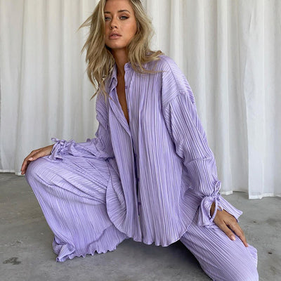 Conjunto Dos Piezas: Blusa Manga Acampanada y Pantalón Pierna Ancha - Image 27