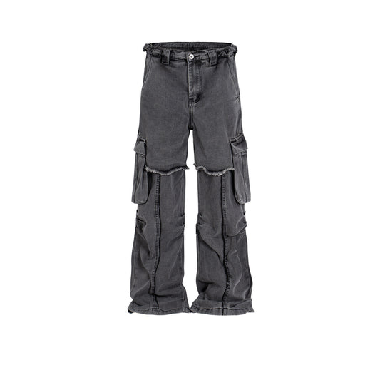 Pantalones Rectos para Hombre con Doble Costura y Detalle de Volantes - Image 2