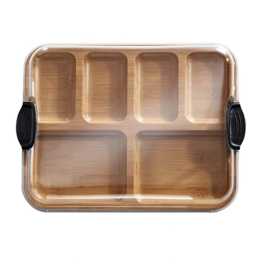 Bandeja Organizadora de Bambú con Tapa Acrílica Transparente - Image 4