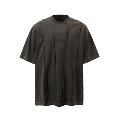Camiseta Retro Americana de Patchwork Manga Corta para Hombre - Image 4