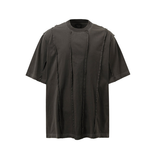 Camiseta Retro Americana de Patchwork Manga Corta para Hombre - Image 4
