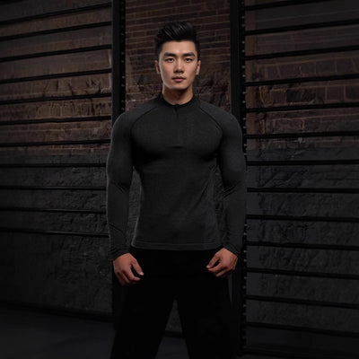 Polera Deportiva Ajustada con Cierre de Cremallera para Entrenamiento y Outdoor - Image 4
