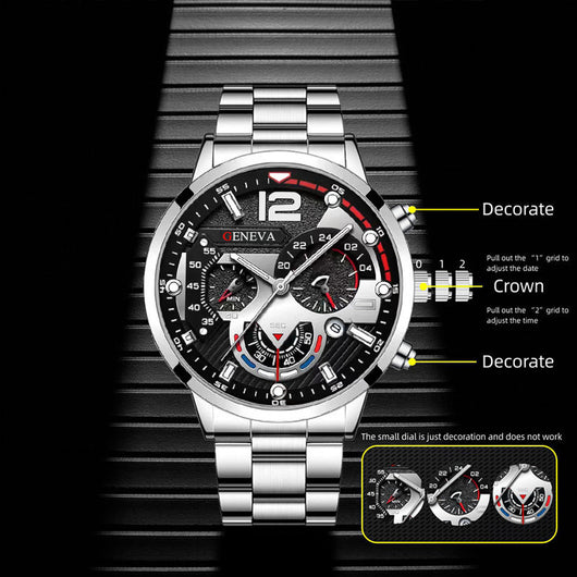 Set Completo: Pulsera, Collar con Cruz y Reloj para Hombre - Image 4