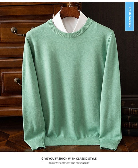 Suéter Holgado de Cuello Redondo para Hombre - Manga Larga Casual y Profesional - Image 24