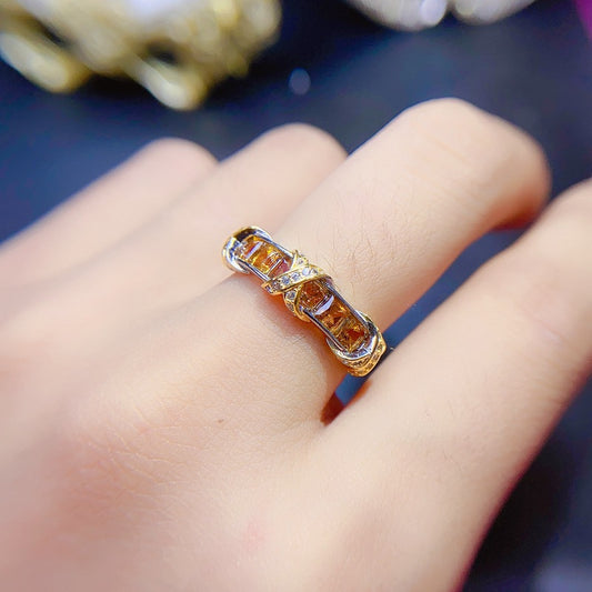 Anillo de Citrino Natural para Mujer