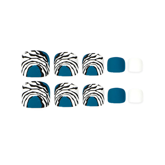 Tiras de Nail Art en Azul, Negro y Blanco