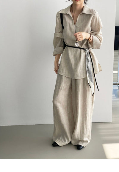 Conjunto de Blusa Casual y Pantalón Ancho con Cintura Elástica - Image 16