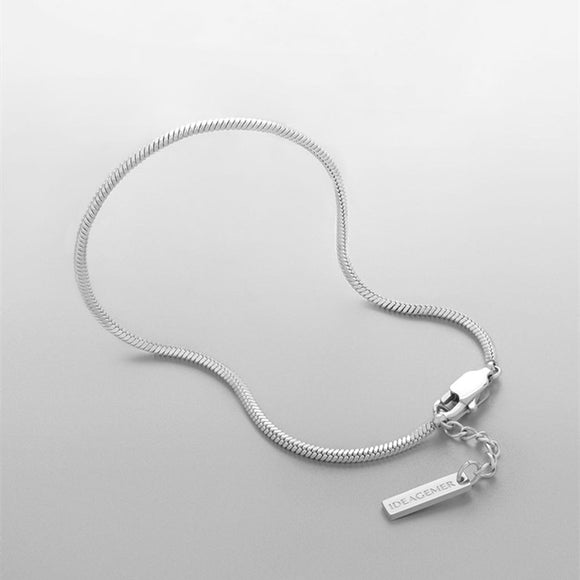 Pulsera de Plata Esterlina con Diseño de Hueso de Serpiente para Hombre