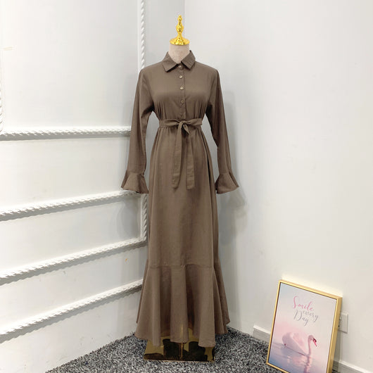 Vestido Robe Dubai con Mangas Acampanadas - Image 5
