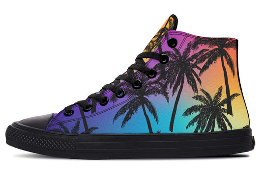 Zapatillas Canvas Altas con Estampado de Pareja