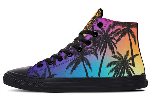 Zapatillas Canvas Altas con Estampado de Pareja