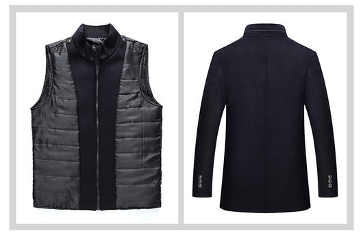 Abrigo de Lana Casual para Hombre en Colores Sólidos - Image 10