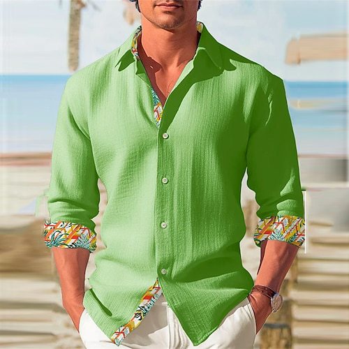 Camisa Abrigo Suelta y Casual de Manga Larga para Hombre - Image 34