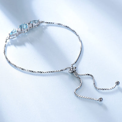 Pulsera de Tenis Ajustable Topacio Azul Cielo - Joya de Personalidad - Image 5