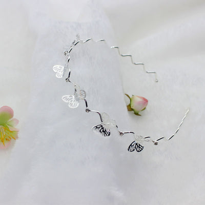 Diadema Metálica con Orejas de Gato, Mariposa y Rosa para Mujer - Image 9