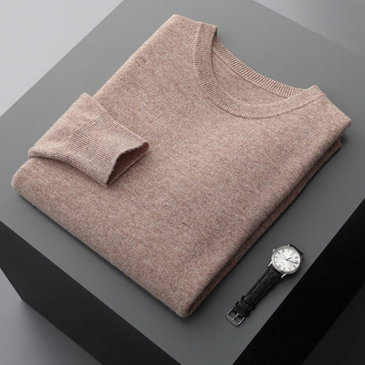 Suéter de Cuello Redondo 100% Cashmere para Hombre - Otoño e Invierno