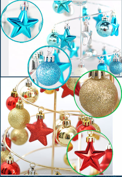 Árbol Navideño Metálico Miniatura con Bolas Decorativas para Escritorio - Image 14