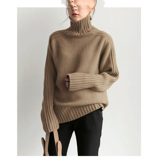 Suéter de Cuello Alto Tejido - Estilo Asiático Moderno - Image 6