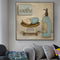 Cuadro Decorativo Baño Estilo Retro Moderno - Póster Mural